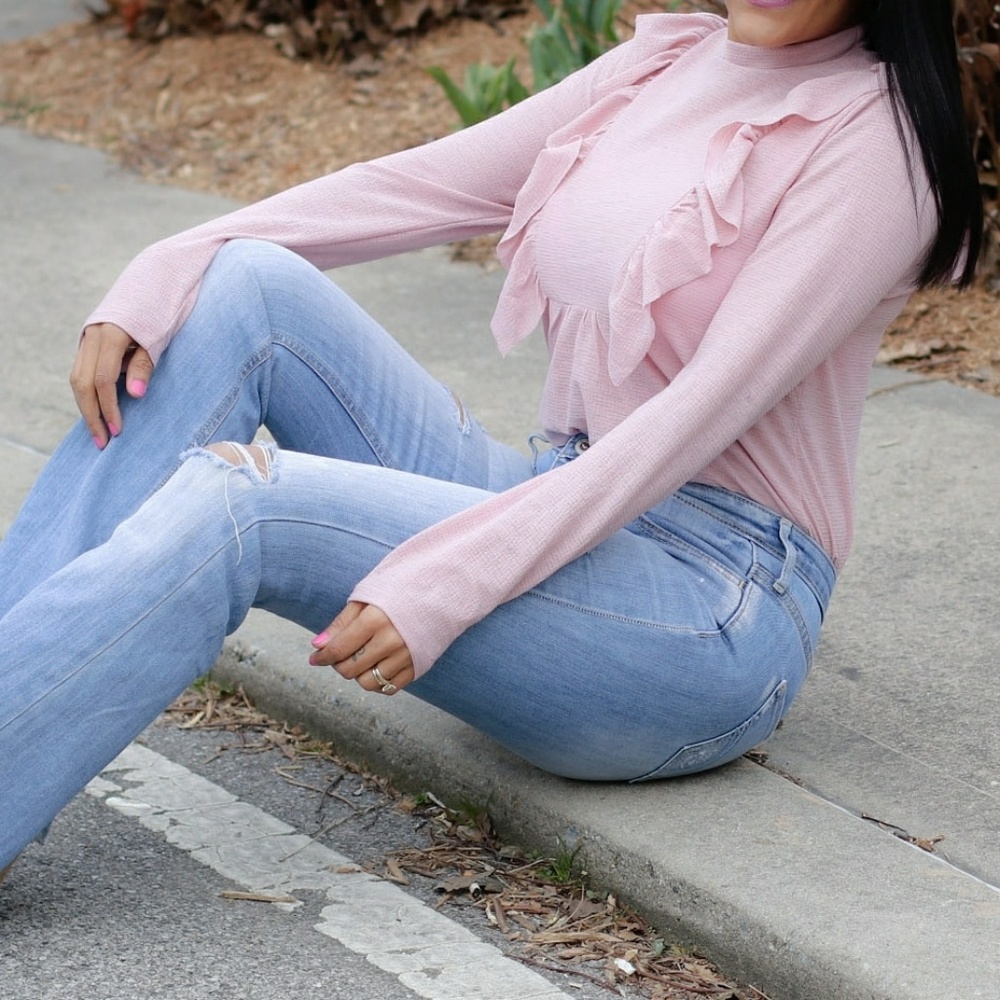 Ruffled long sleeves Top